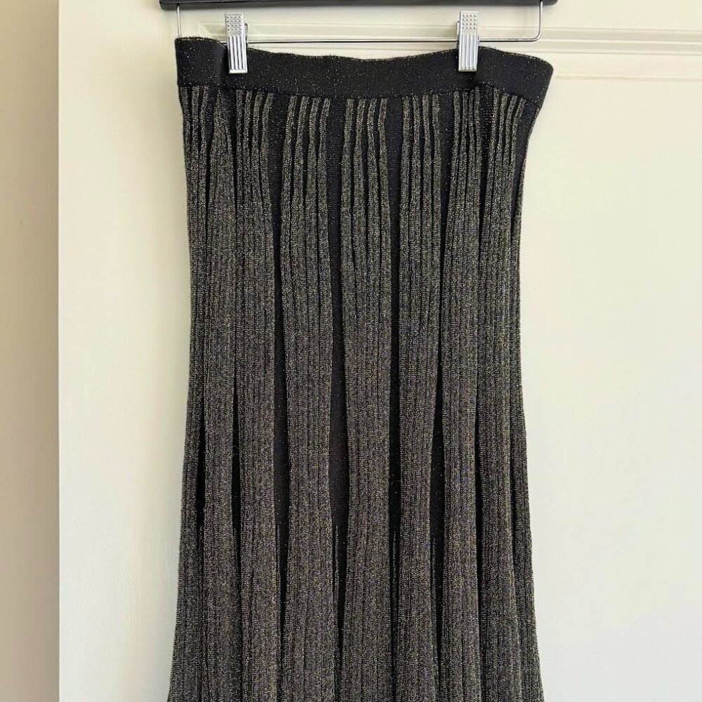 Zara Woman Metallic Pleated Skirt